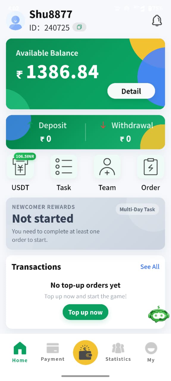 Wywallet App interface screenshot